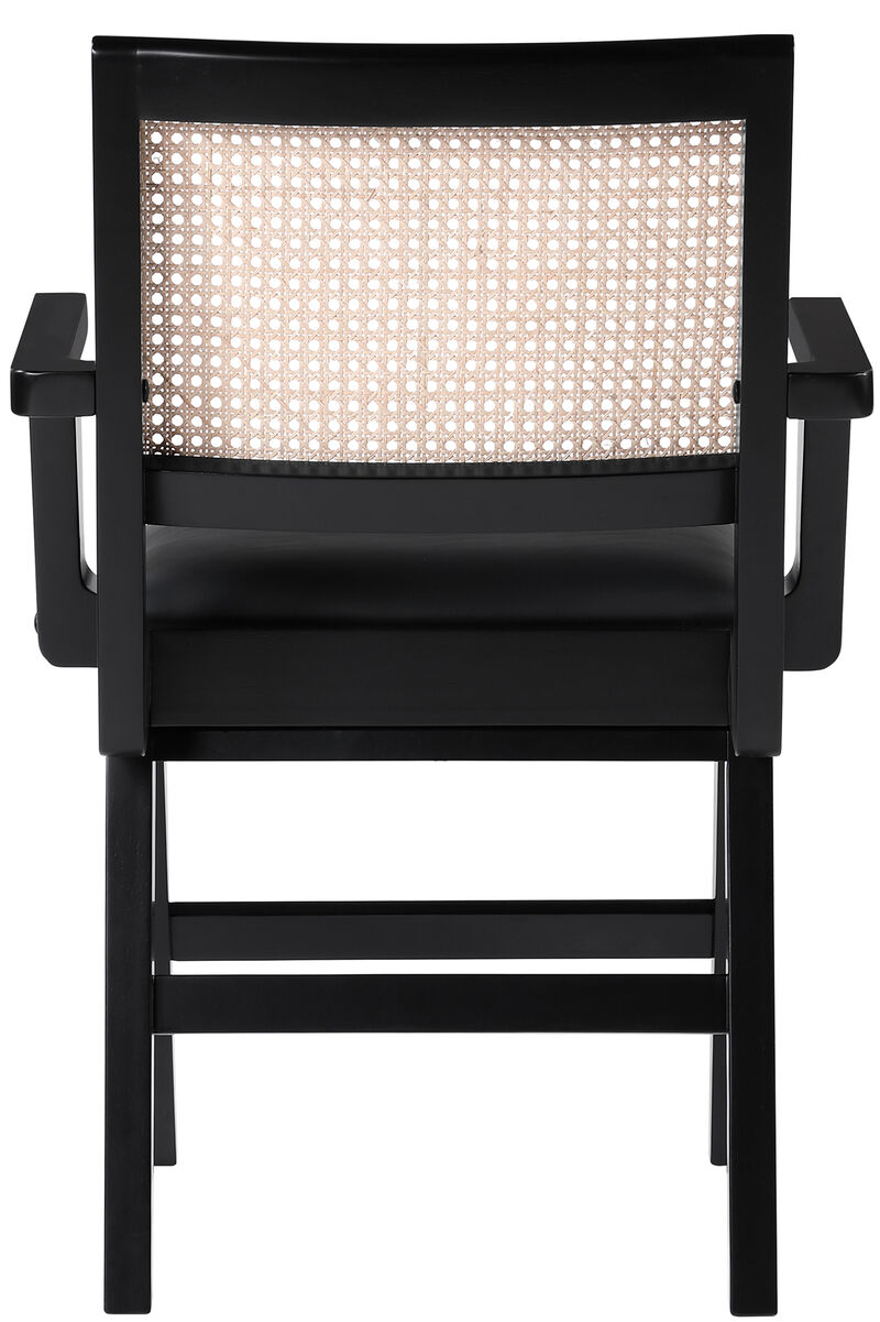 Meridian Furniture Abby Black Vegan Leather Dining Arm Chair, Set of 2 image number 2
