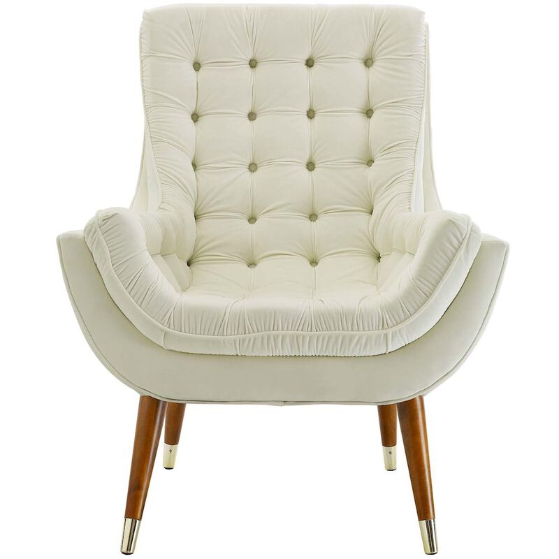 Suggest Button Tufted Performance Velvet Lounge Chair image number 3