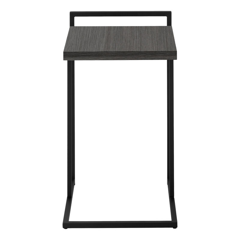 Monarch Specialties I 3634 Accent Table, C-shaped, End, Side, Snack, Living Room, Bedroom, Metal, Laminate, Grey, Black, Contemporary, Modern image number 5