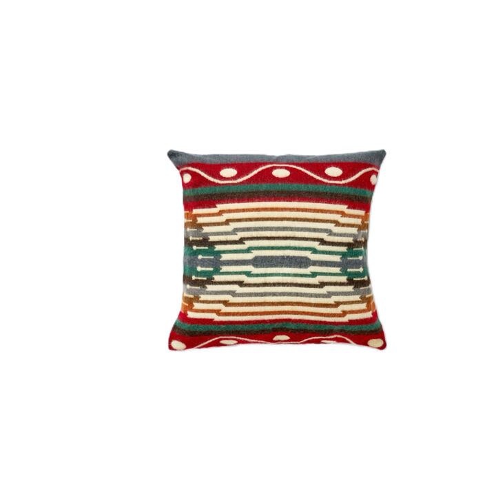 HomeRoots 16" Blue And Ivory Southwestern Throw Pillow Cover