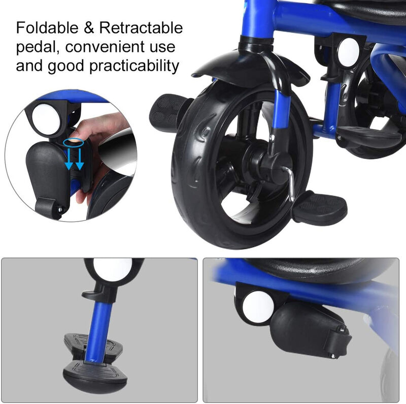 4-in-1 Toddler Tricycle with Adjustable Push Handle and Growing Design image number 2