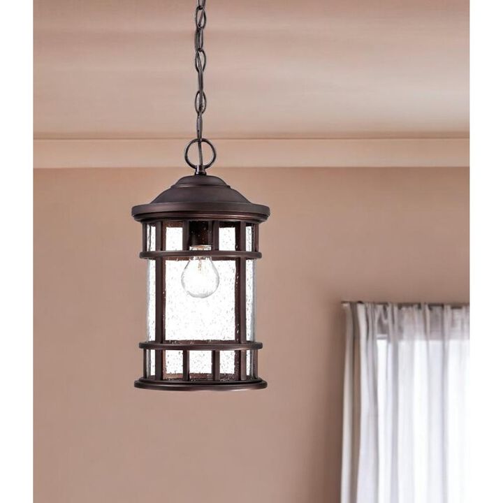 Hivvago Black Lantern Seeded Metal Dimmable Chandelier With Clear Shades