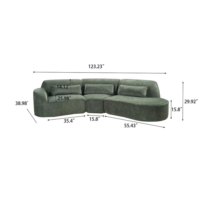 Jexfok curved Sectional Sofa image number 9