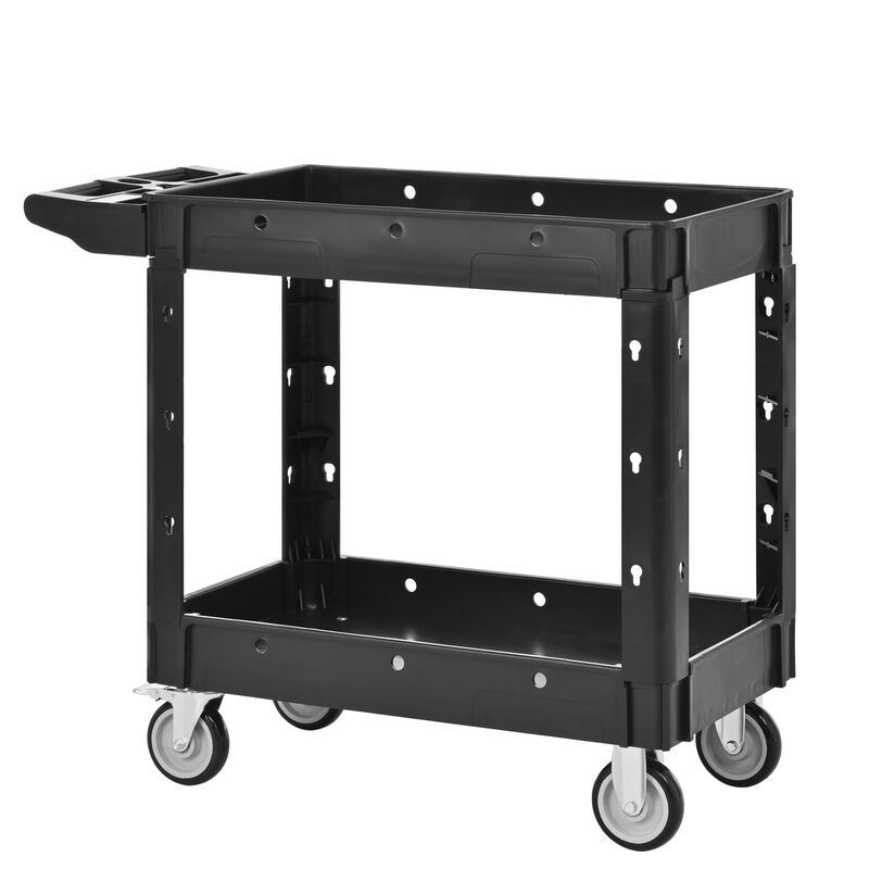ELEMENT ACE Heavy Duty Two-Shelf Rolling Utility Cart with Locking Wheels, 600 lbs Capacity Service Cart for Garage, Warehouse, Workshop, Indoor and Outdoor Use image number 6