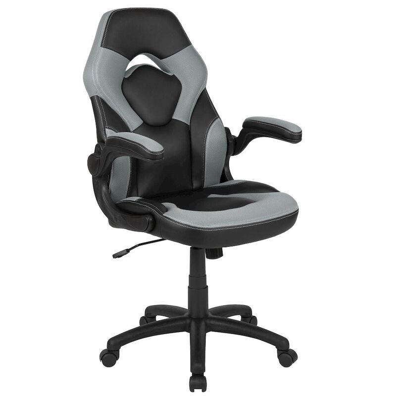 Flash Furniture X10 Gaming Chair Racing Office Computer Swivel Chair, White/Black LeatherSoft image number 0