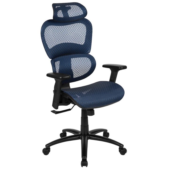 Flash Furniture Mesh Office Chair with 2-to-1 Synchro-Tilt,  Adjustable Pivot Arms in Black