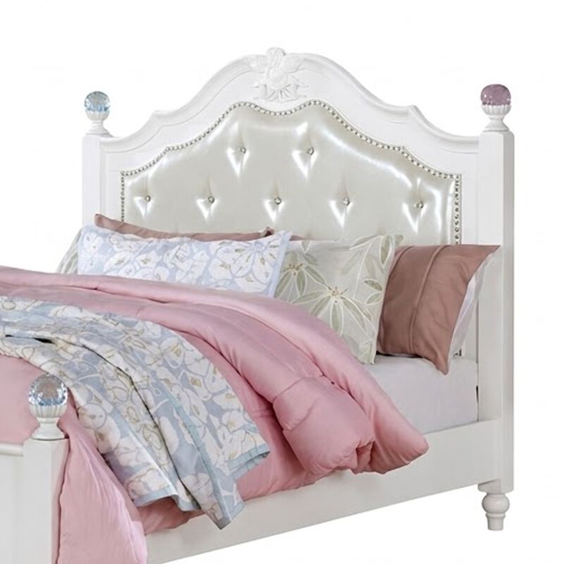 2pc Full Bedroom Set, White Wood, Nightstand image number 6