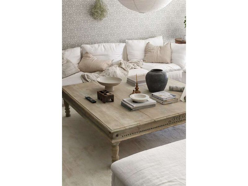 Claude Beige and Ivory Distressed Viscose Rug image number 8