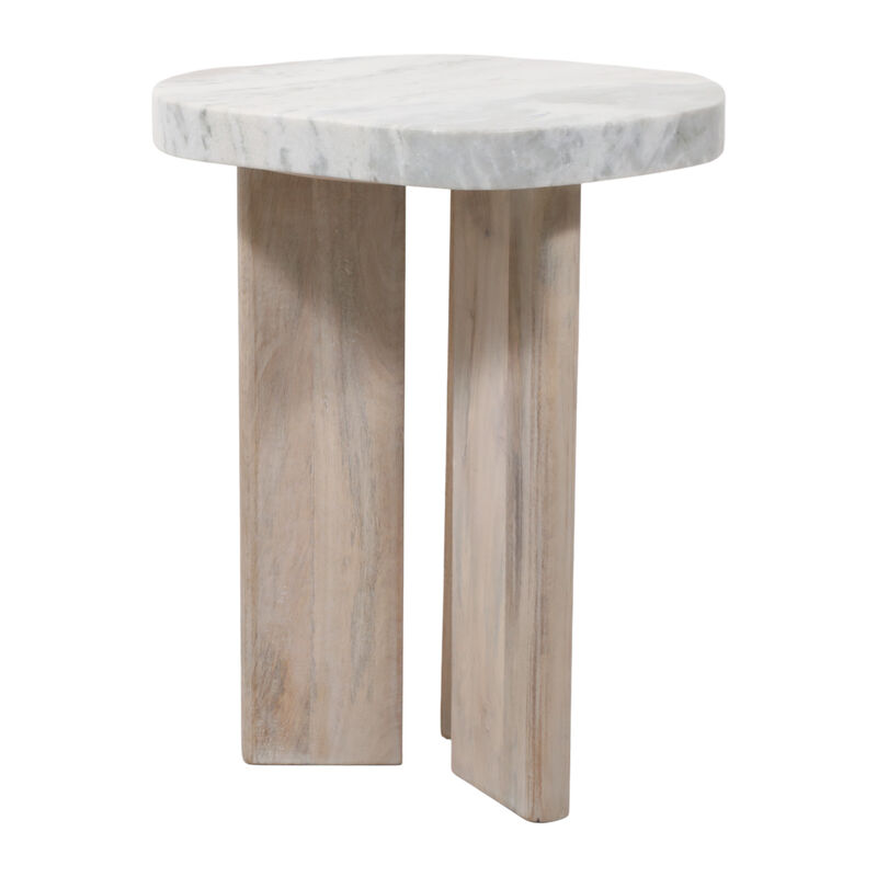 Gowermore Modern Marble Top Accent Table image number 2