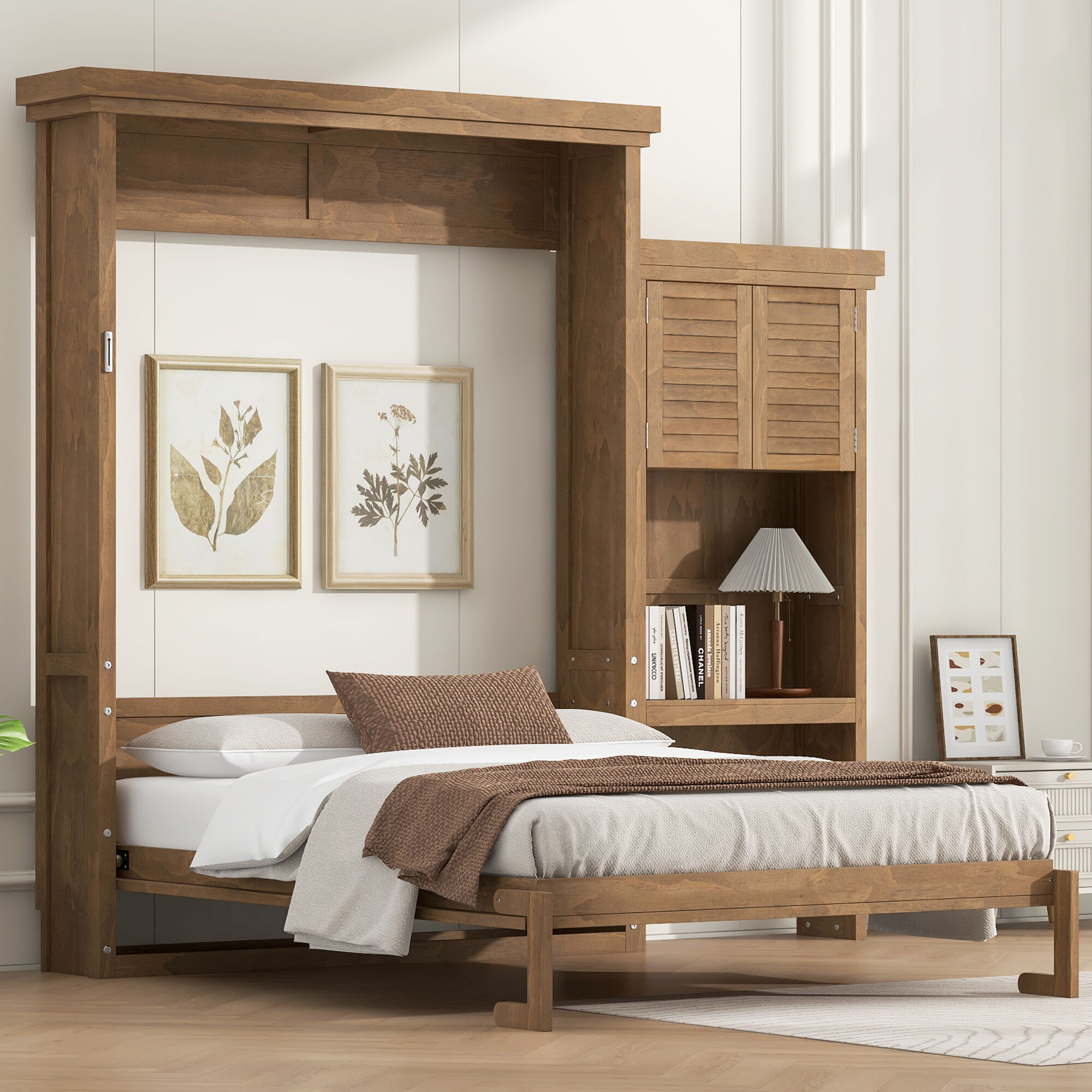 Queen Size Murphy Bed, Brown | Mathis Home