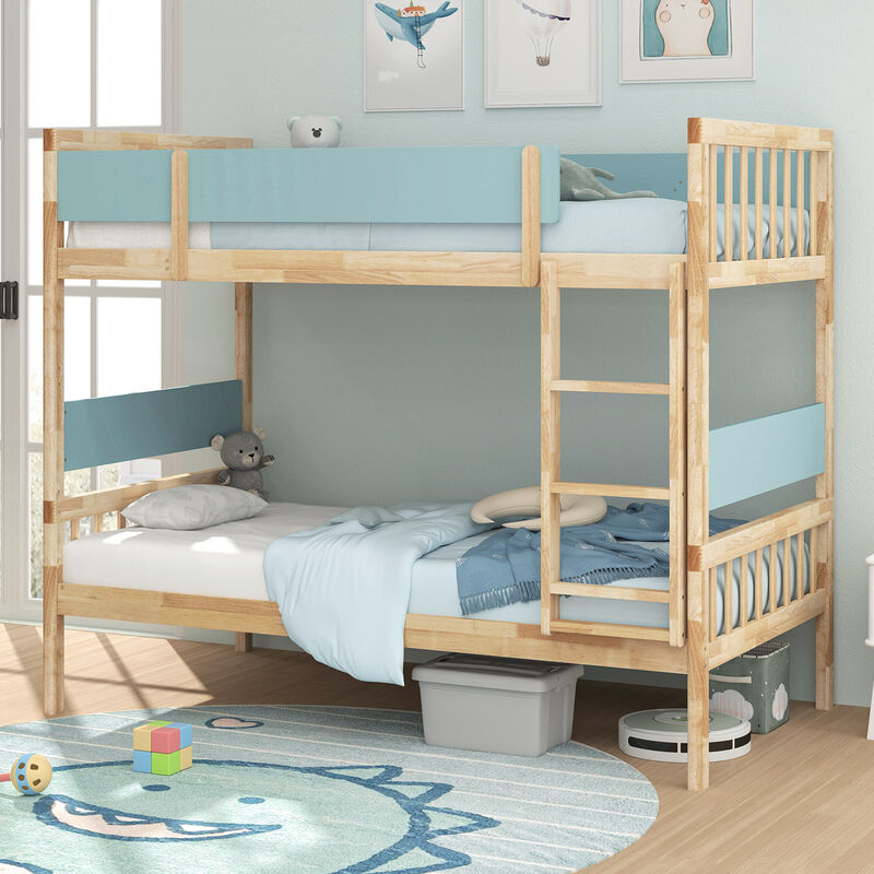Children’s Bunk Bed with Ladder and Guardrails – Space-Efficient Bed for Two