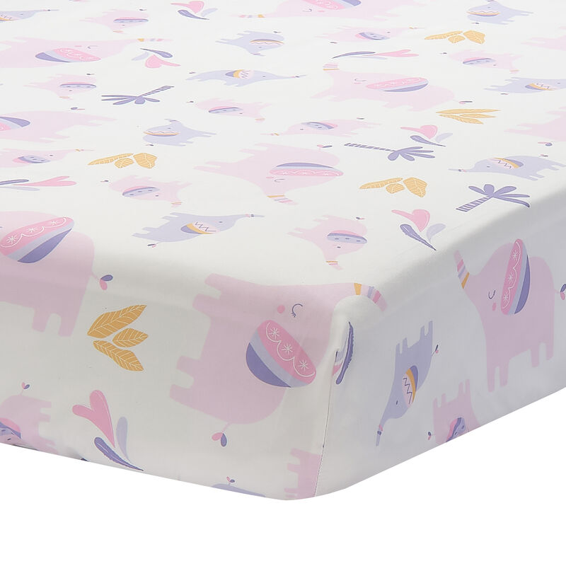 Bedtime Originals Elephant Dreams 3-Piece Pink Nursery Baby Crib Bedding Set