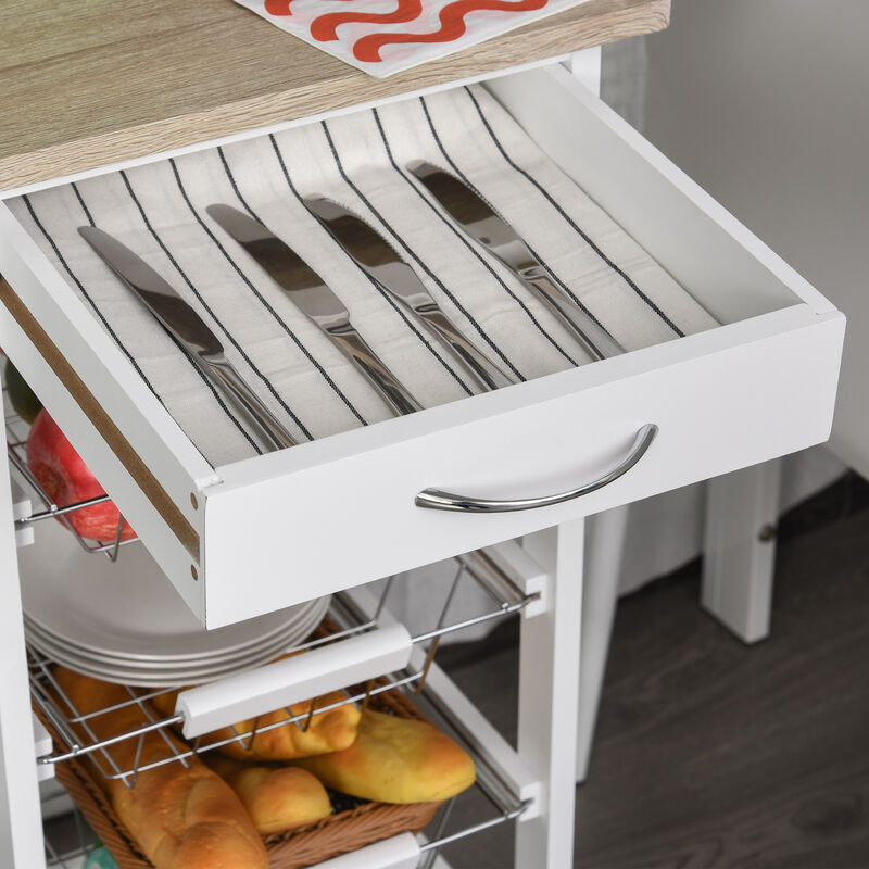Hivvago Rolling Kitchen Island with Storage and Utility Baskets image number 7