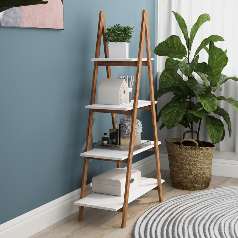 Solid wood oxford "A"frame ladder display bookshelf