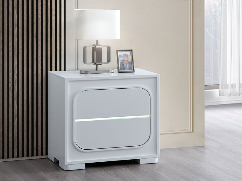 Milan White 2-Drawer 28 in. W Nightstand image number 5