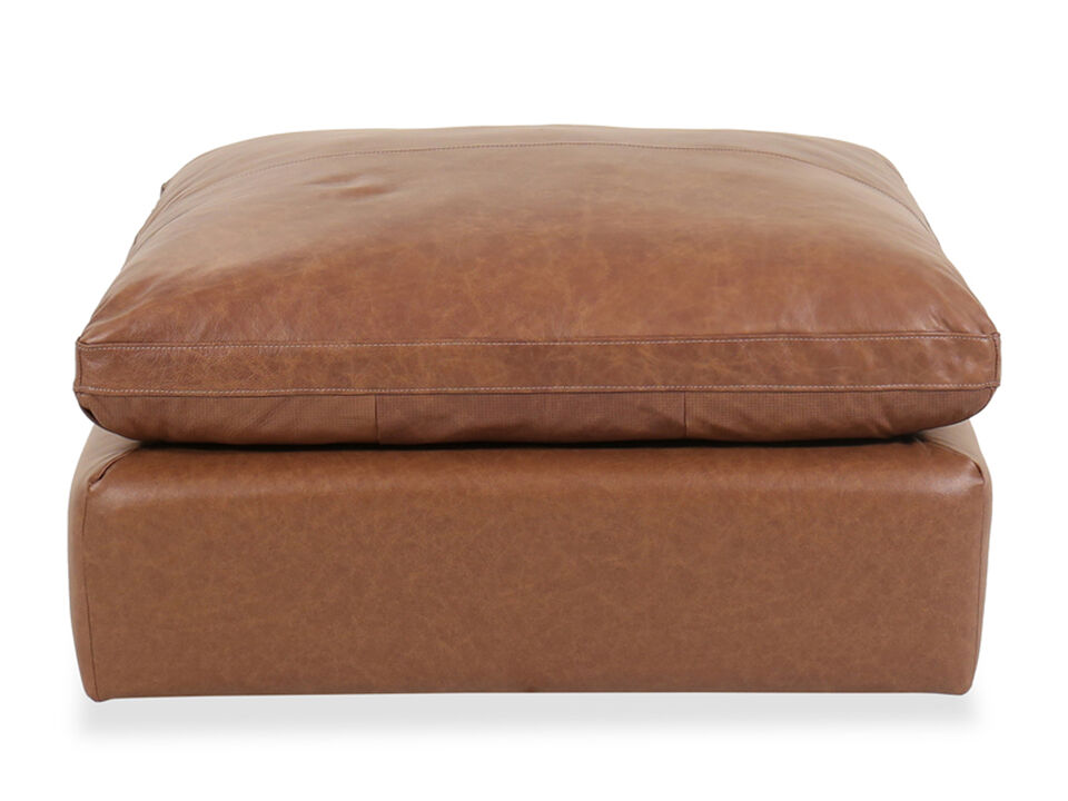 Emilia Oversized Leather Accent Ottoman