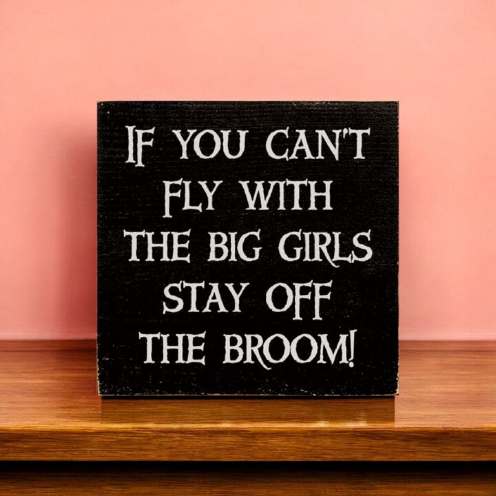 If You Can't Fly with the Big Girls Stay Off the Broom Wood Sign