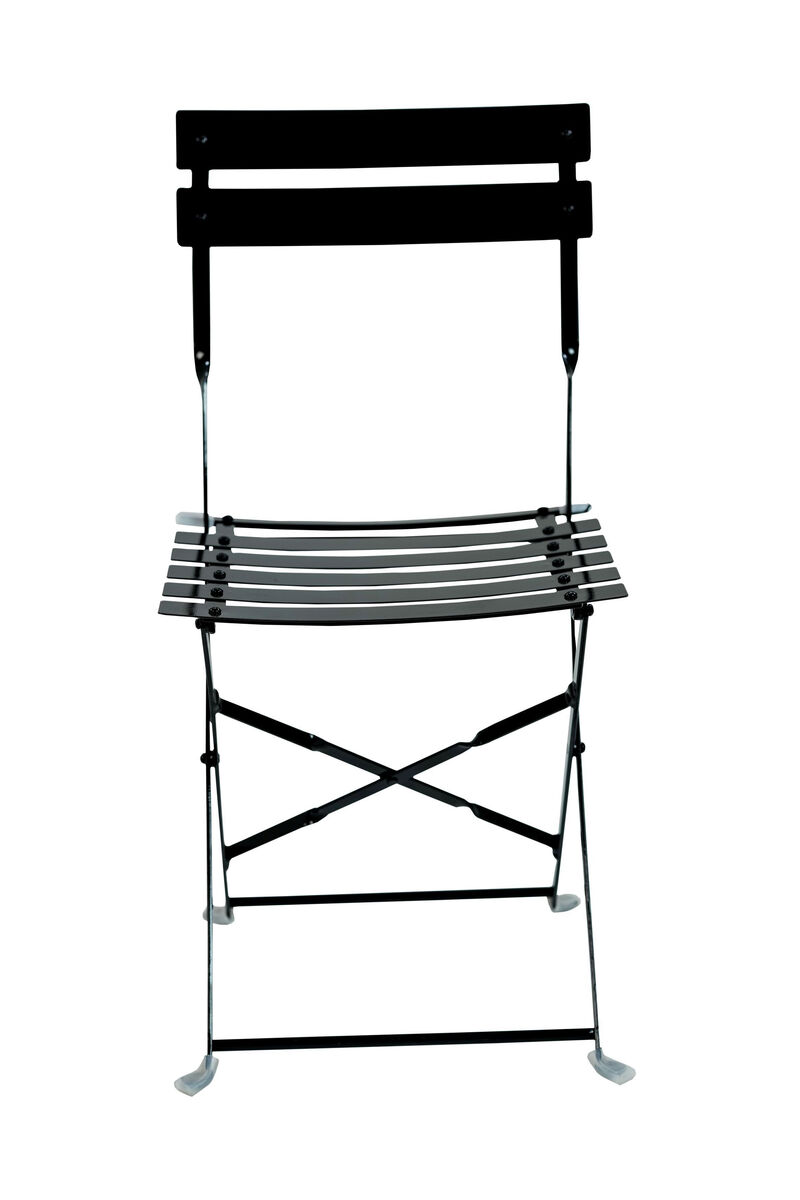HomeRoots Set of Two Black Aluminum Outdoor Folding Dining Chairs image number 2