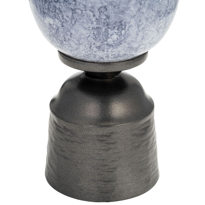 16" Glass Vase W/Metal Base image number 2