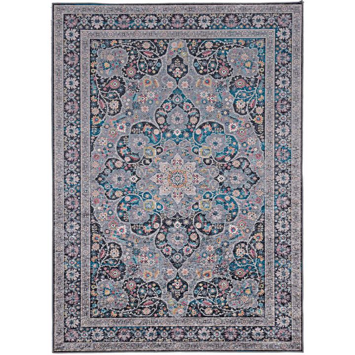 Linon Emerald Grenier Grey & Teal, Rug