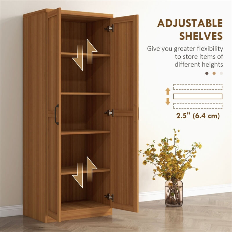 Kitchen Cabinet with Doors & Shelves &ndash; Space-Saving Storage for Pantry & Kitchen