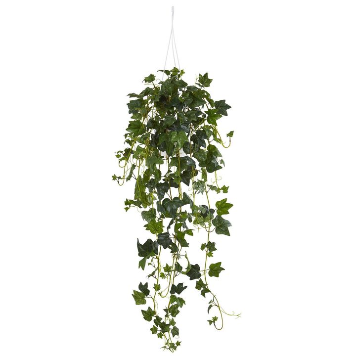 Nearly Natural 37-in English Ivy Bush Hanging Basket