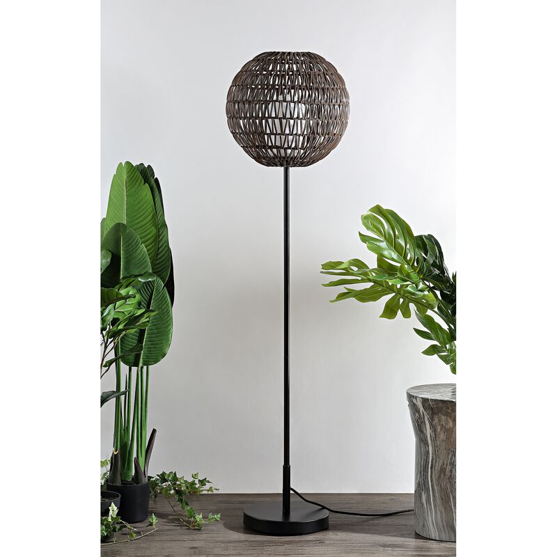 Bea Outdoor Woven Globe LED Floor Lamp