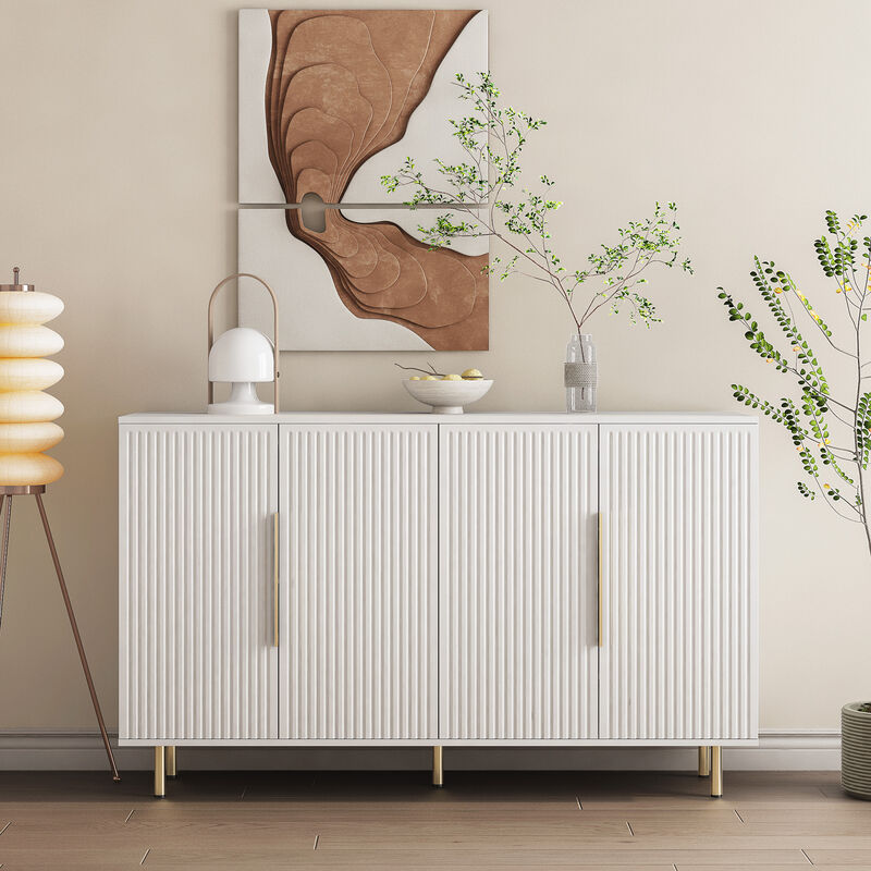 TATEUS Modern Sideboard Credenza with Adjustable Storage Shelves