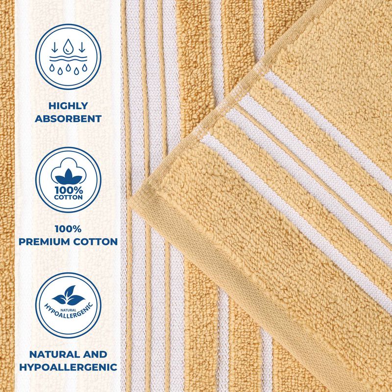 6 Piece Zero Twist Cotton Hand Towel Set, Solid and Floral Patterns image number 3