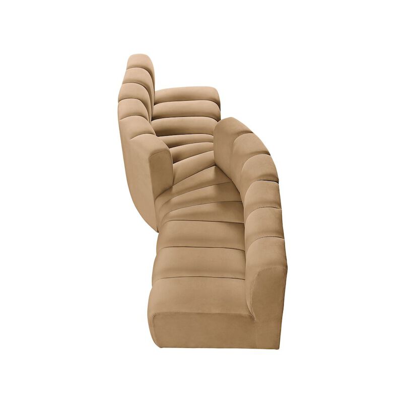 Meridian Furniture Arc Camel Velvet Modular Sofa