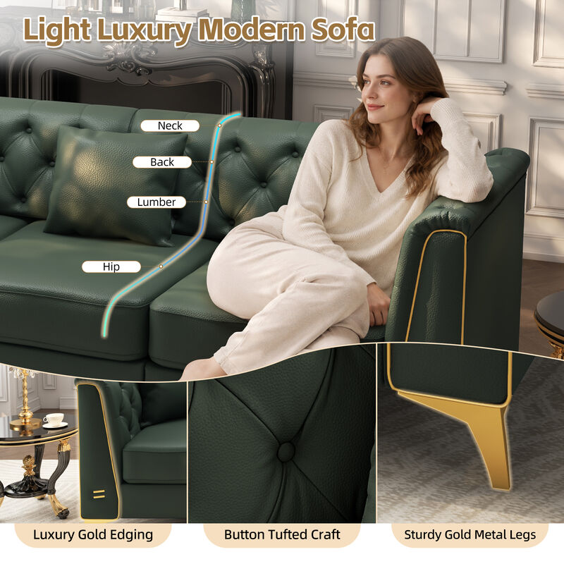 Wotvo 81.5" 3-Seater Modular Chesterfield Sofa image number 4