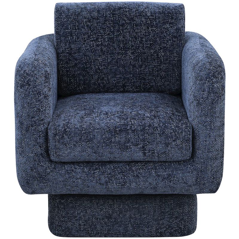 Meridian Furniture Alessandra Navy Chenille Fabric Swivel Accent Chair