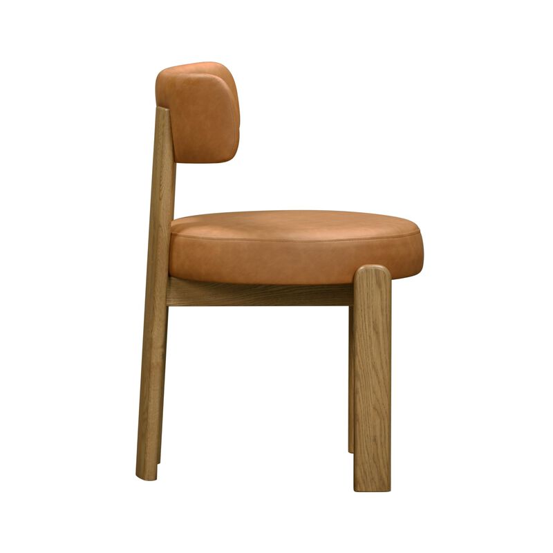 Tov Furniture Odessa Saddle Brown Vegan Leather Dining Chair image number 3