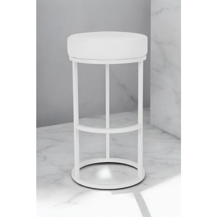 Pangea Home Stan Bar Stool Faux Leather White