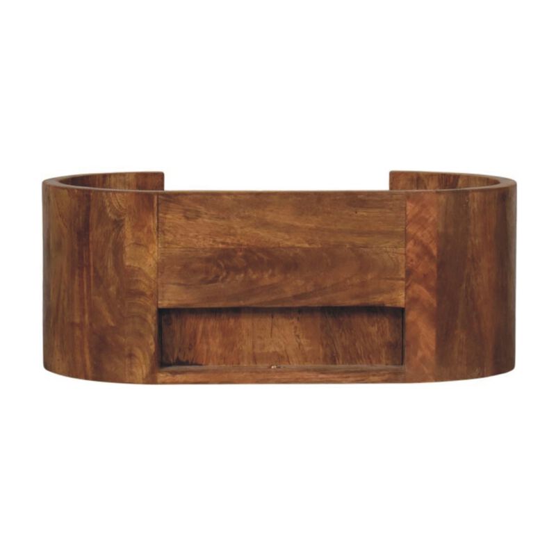 Artisan Furniture Solid Wood Valencia Curve Wall Bedside, Brown image number 8