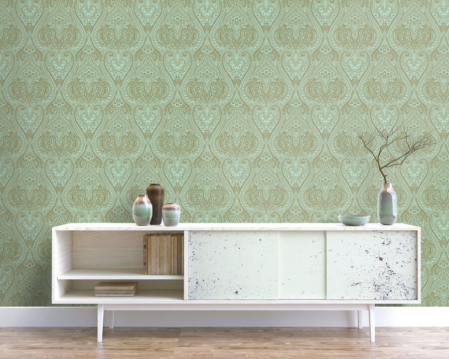 Zen Lace Green Wallpaper AM22002-4