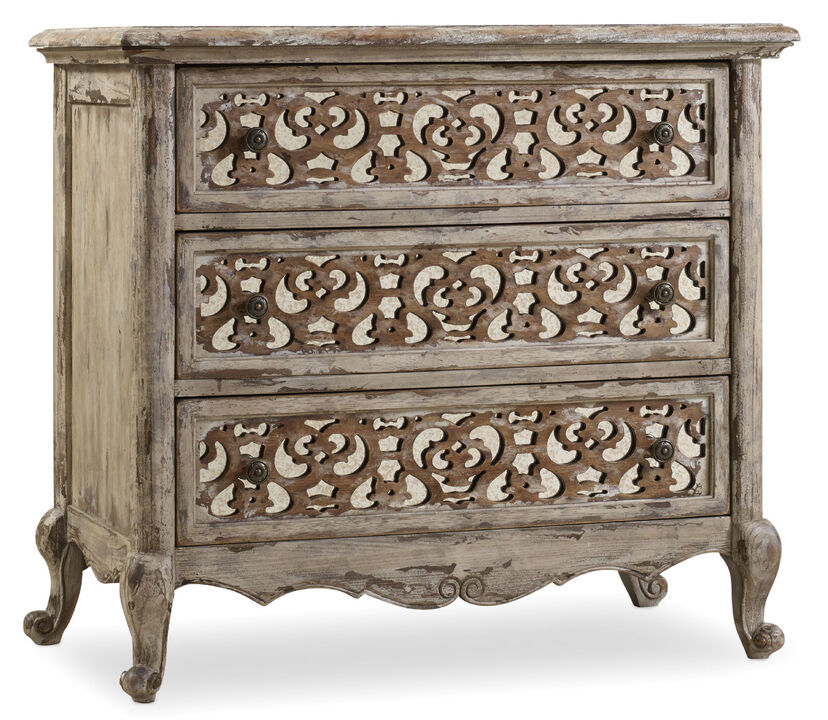 Chatelet Fretwork Nightstand in Light Wood
