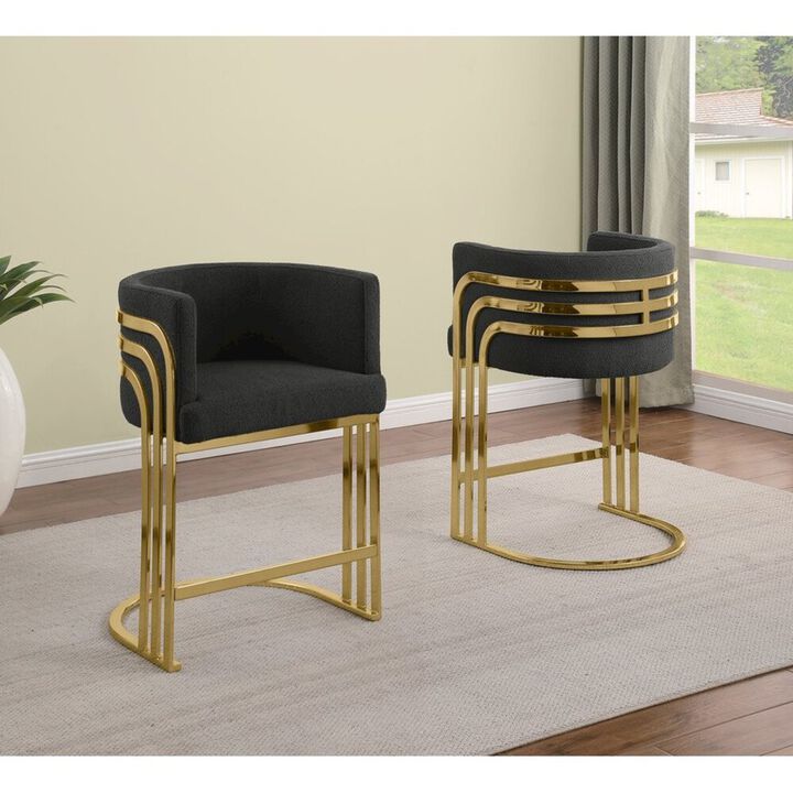 Best Quality Furniture Best Quality furnitre Black  with gold counter height, Set of two