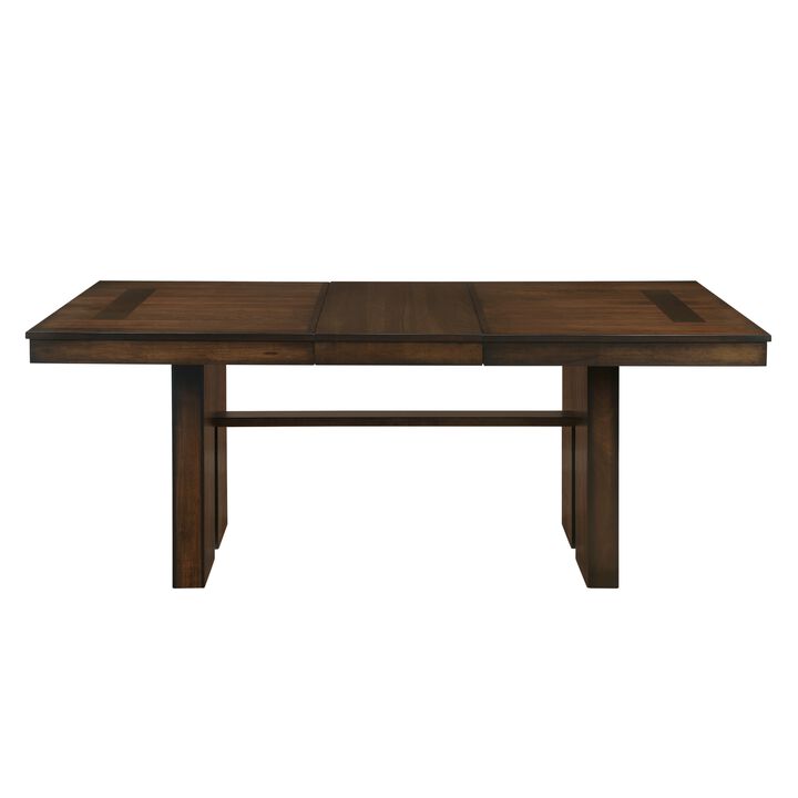 Voz 59-77 Inch Dining Table, Extendable, Trestle Base, Walnut Brown Veneer