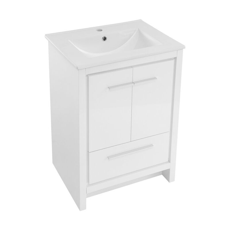Virage 24" Freestanding Bathroom Vanity in White with Sink Top image number 9