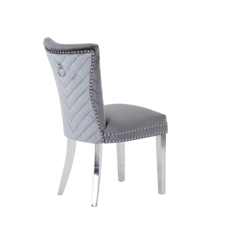Eva 2 Piece Dining Chairs Finished with Velvet Fabric