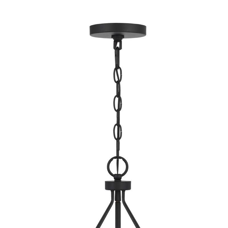 4-Light Chandelier with Clear Glass Shades, 26 Inch Black Round Cage image number 5