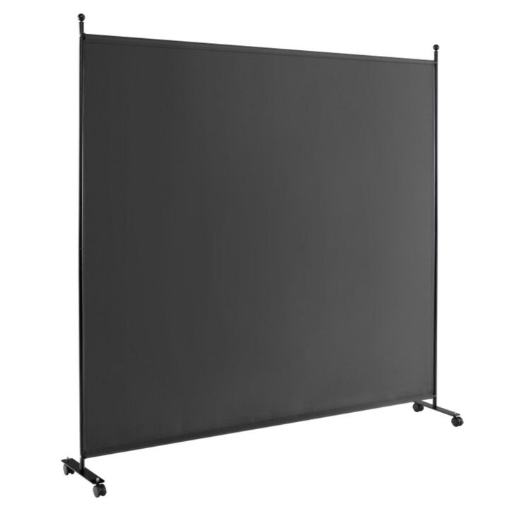 Hivvago 6 Feet Single Panel Rolling Room Divider with Smooth Wheels