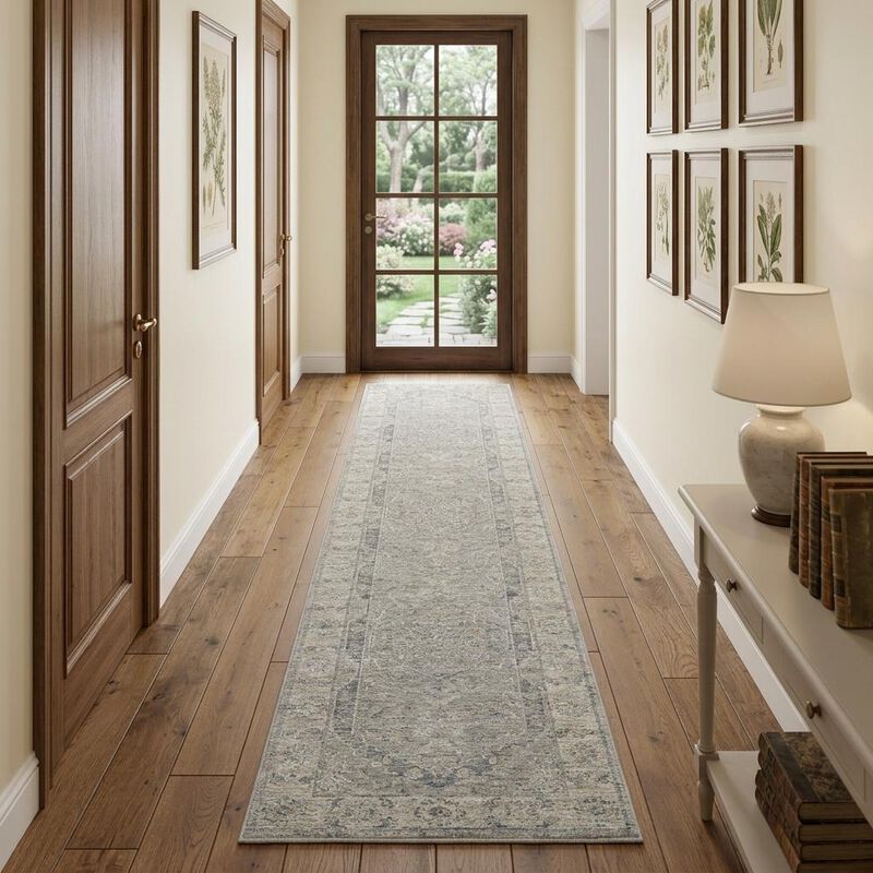 HomeRoots Floral Runner Rug image number 1