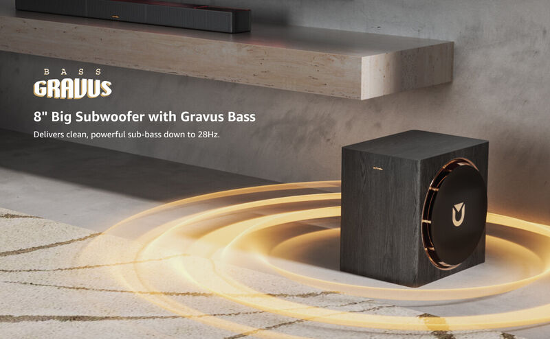 ULTIMEA Skywave Series 7.1.4ch Professional Wireless Surround Sound System for TV w/Dolby Atmos, 840W Sound Bar with 8" Wireless Subwoofer image number 5