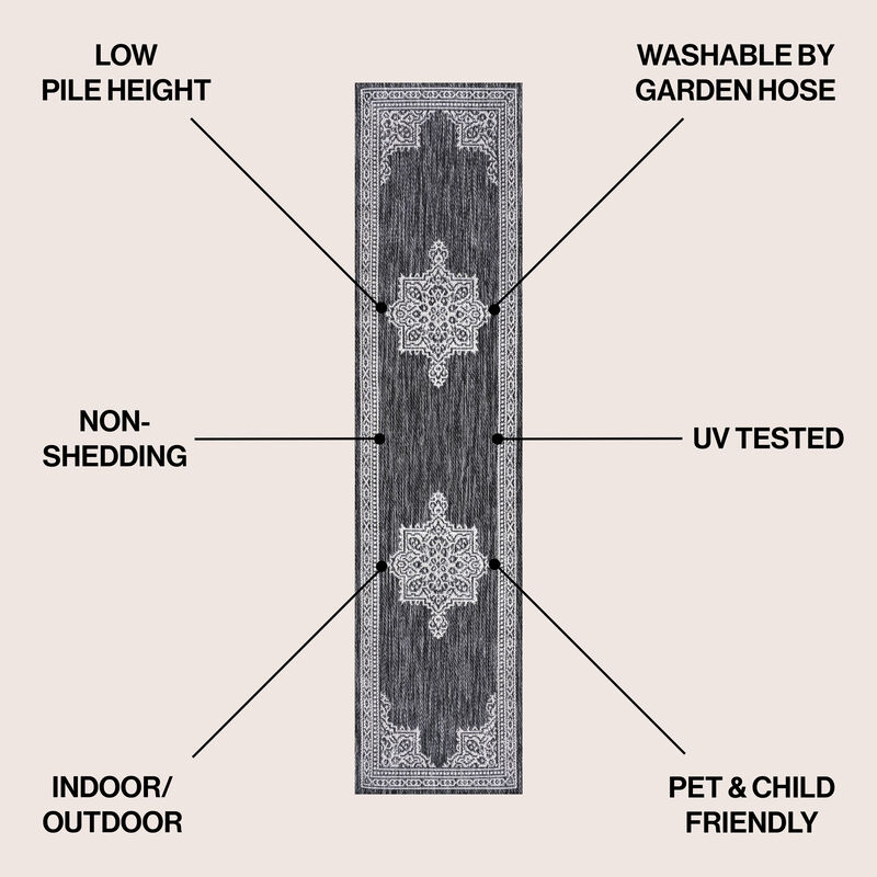 Arden Vintage Casual Medallion Indoor/Outdoor Area Rug