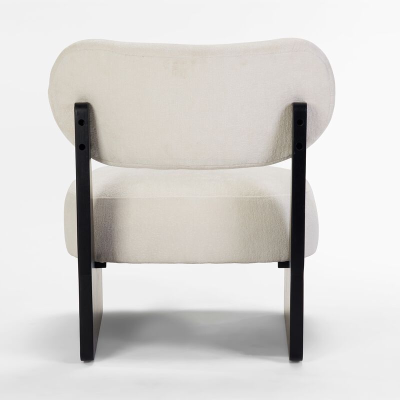 26" Beige boucle Fabric Accent Chair-25D High-Density Sponge Cushion,Modern Lounge Chair image number 6