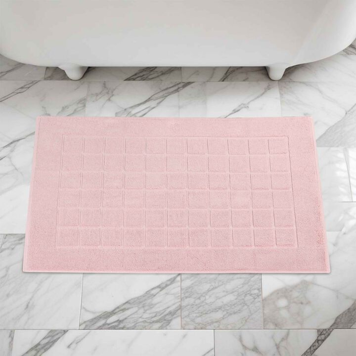 Washable Cotton Checkered Bath Rug Set of 2 for Bathrooms