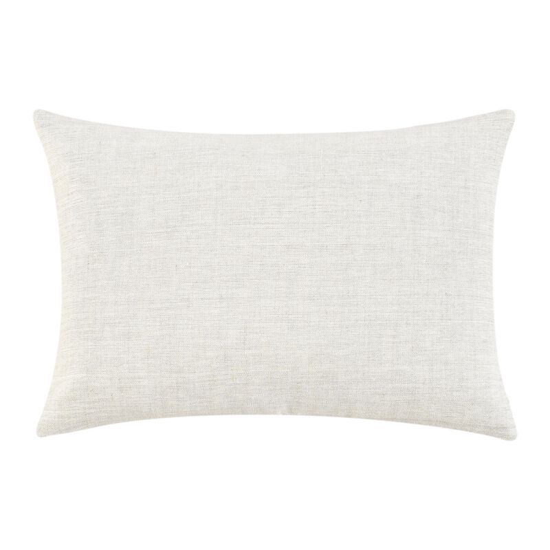 Lumbar Throw Pillow, 14x20 Inch Tie Dye Style, Blue Belgian Flax Linen - Benzara