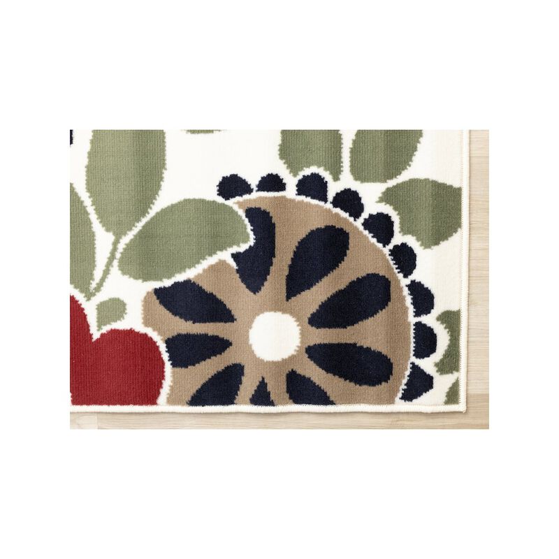 Novelle Home Functional Style Red Cream Floral Rug, 4'7 x 6'7, 4'7 x 6'7 image number 5